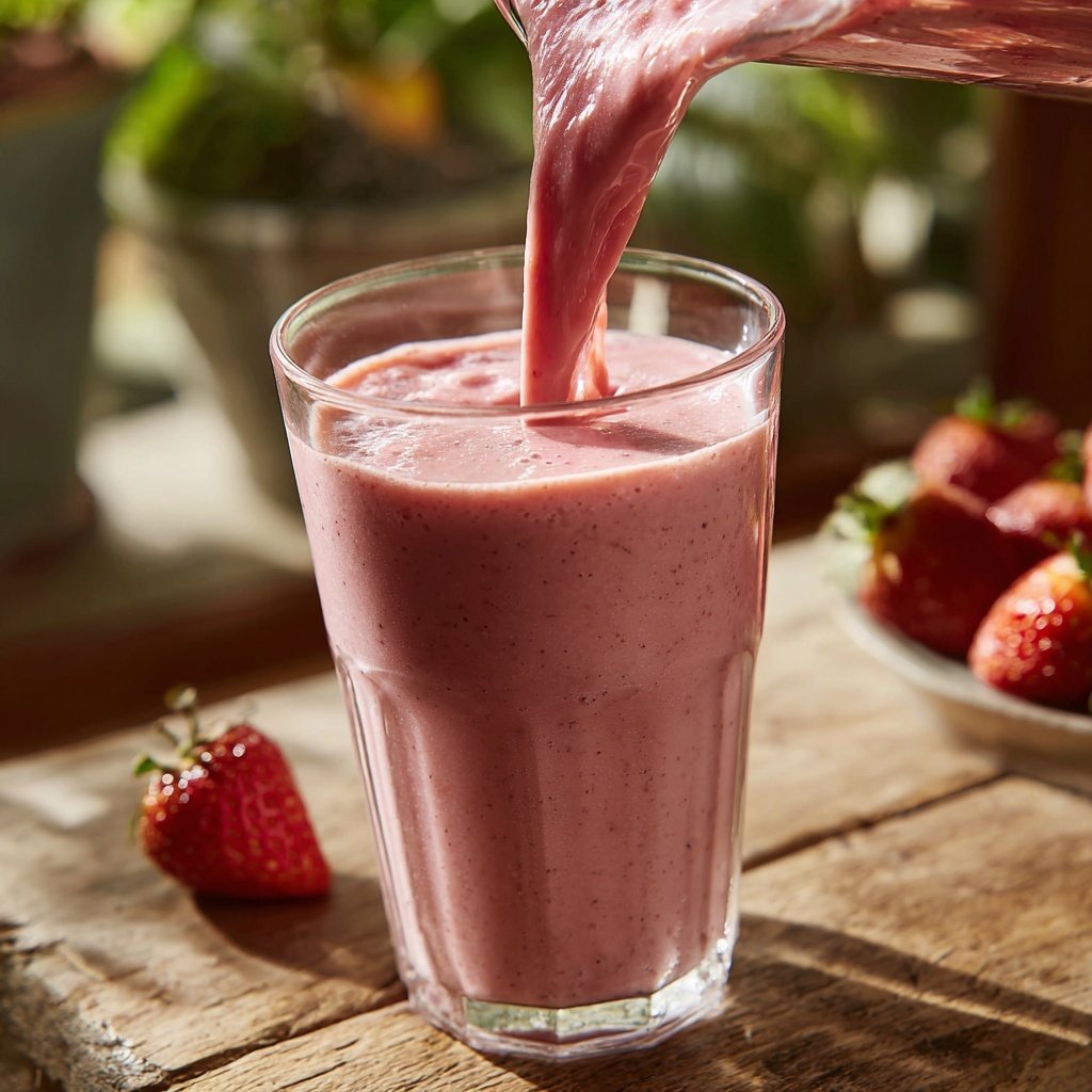 Strawberry Smoothie With Milk