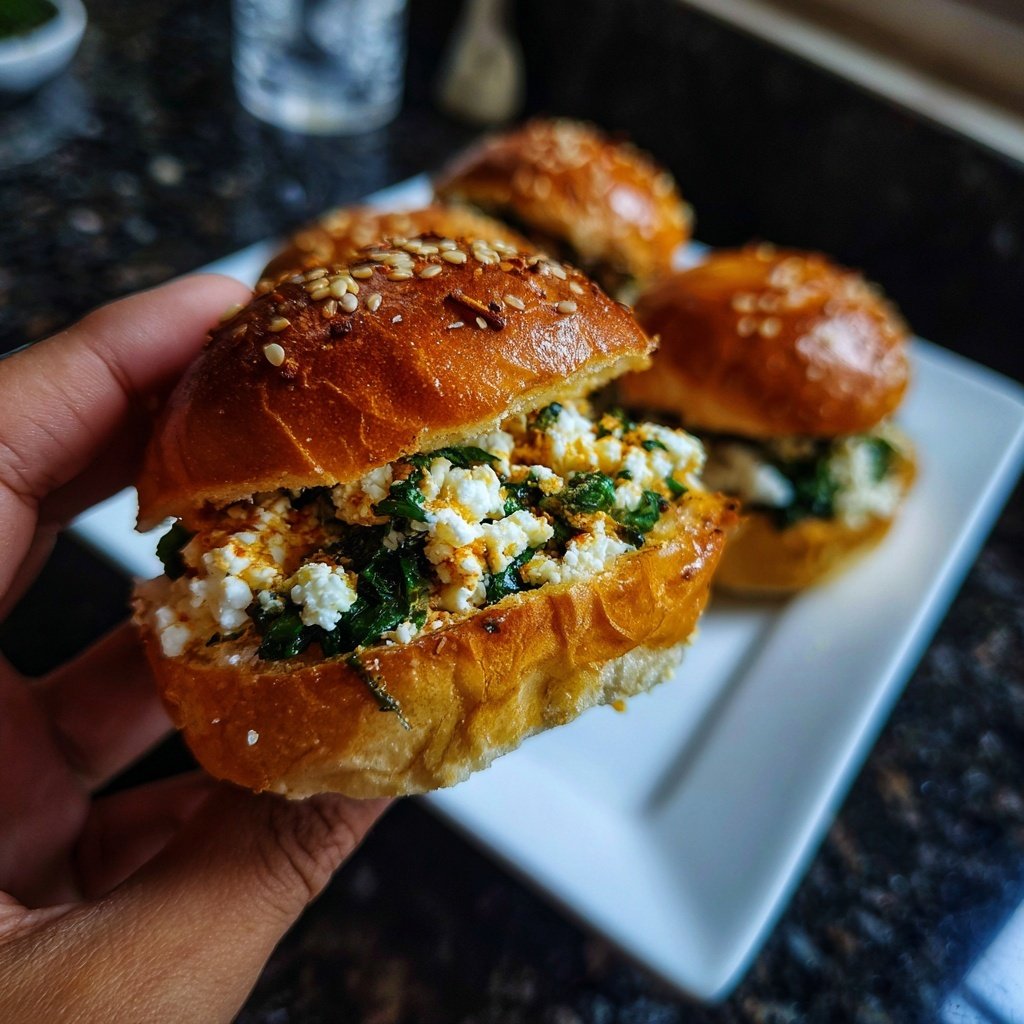 Easy Slider Spinach Feta Veggie Sliders