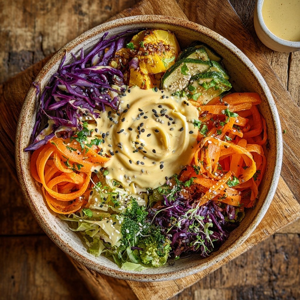 Healthy Dinner Lemon Tahini Veggie Bowl