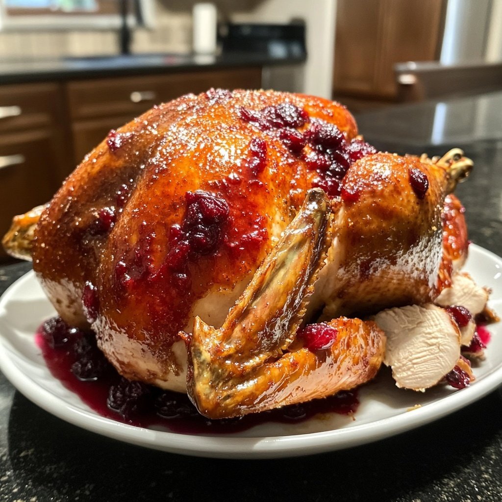 Roasted Turkey with Cranberry Glaze