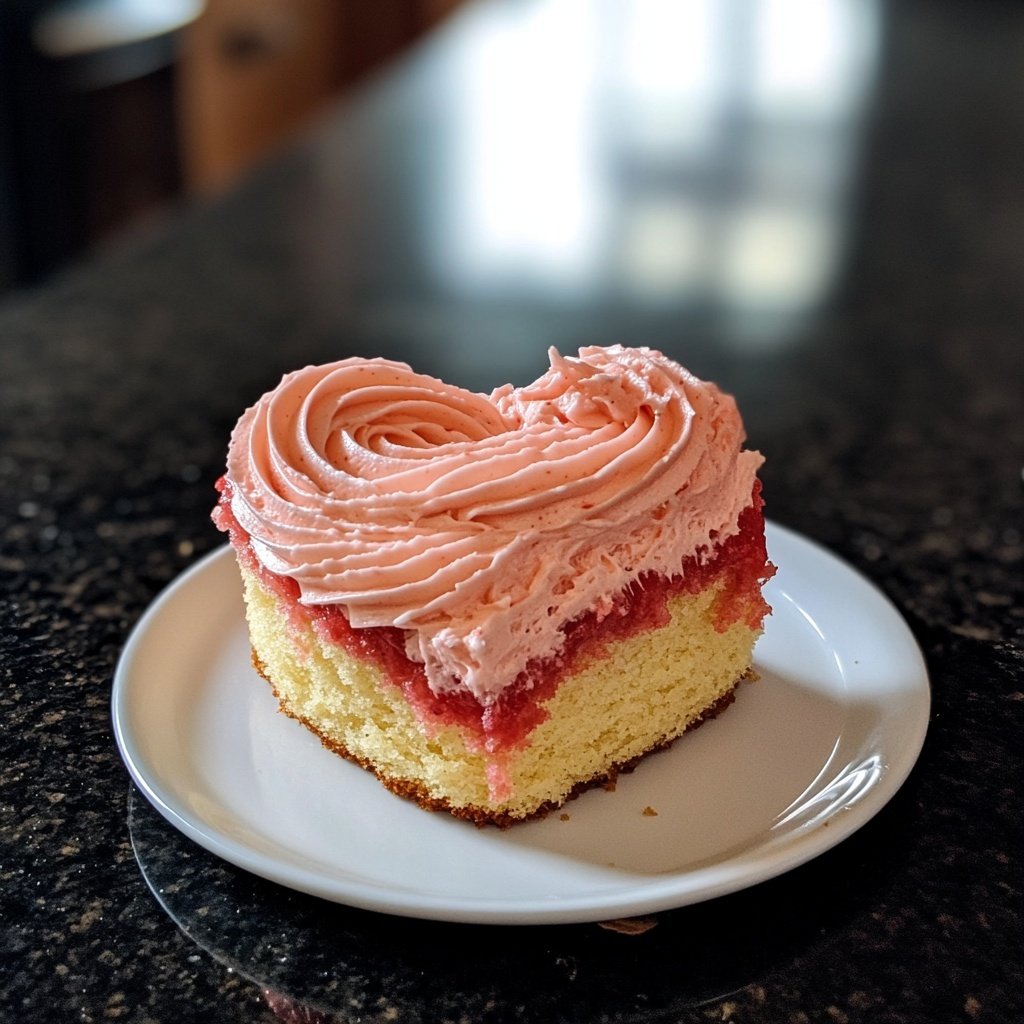 Mini Heart Cake with Strawberry Buttercream