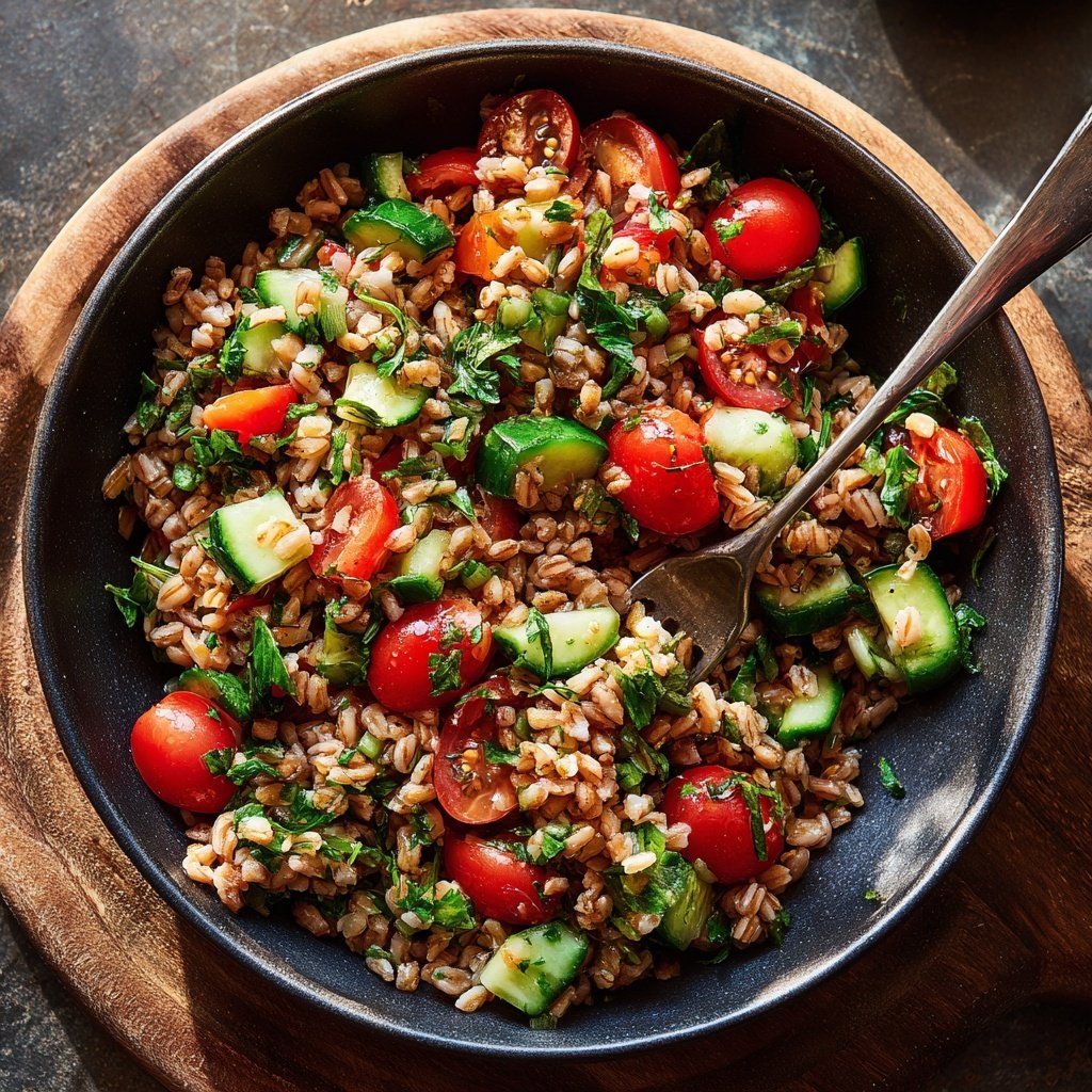 Healthy Lunch Farro Salad