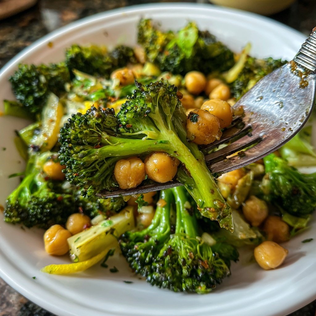 Garlic Lemon Broccoli Chickpea Sauté