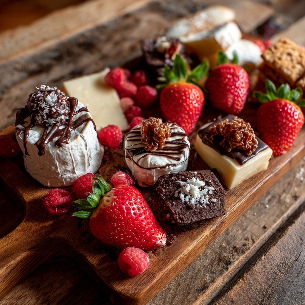 Valentines Charcuterie Board with Mini Desserts