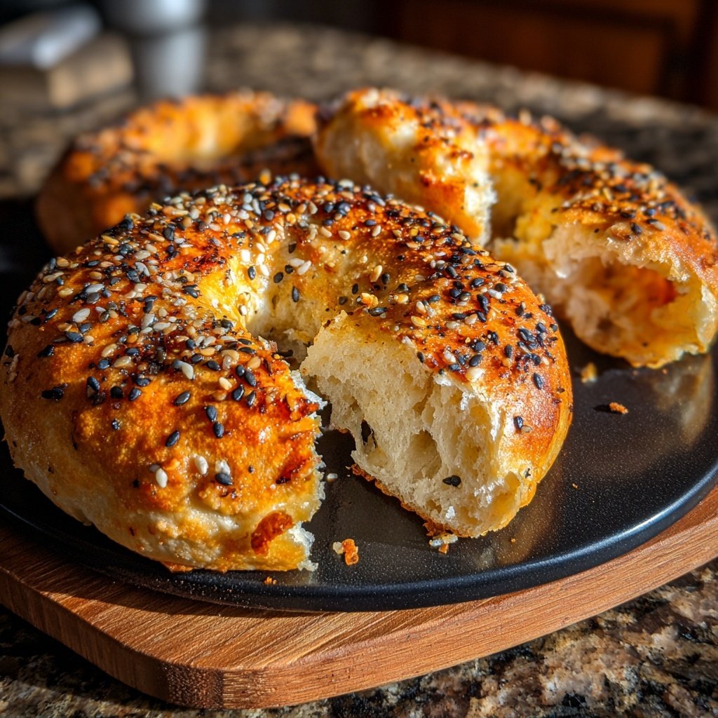 Air Fryer Protein Bagels