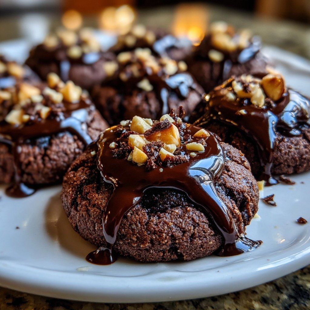 Chocolate Hazelnut Thumbprint Cookies
