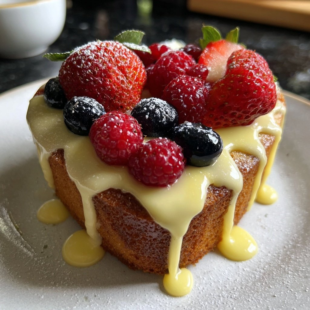 Mini Heart Cake with Lemon Curd