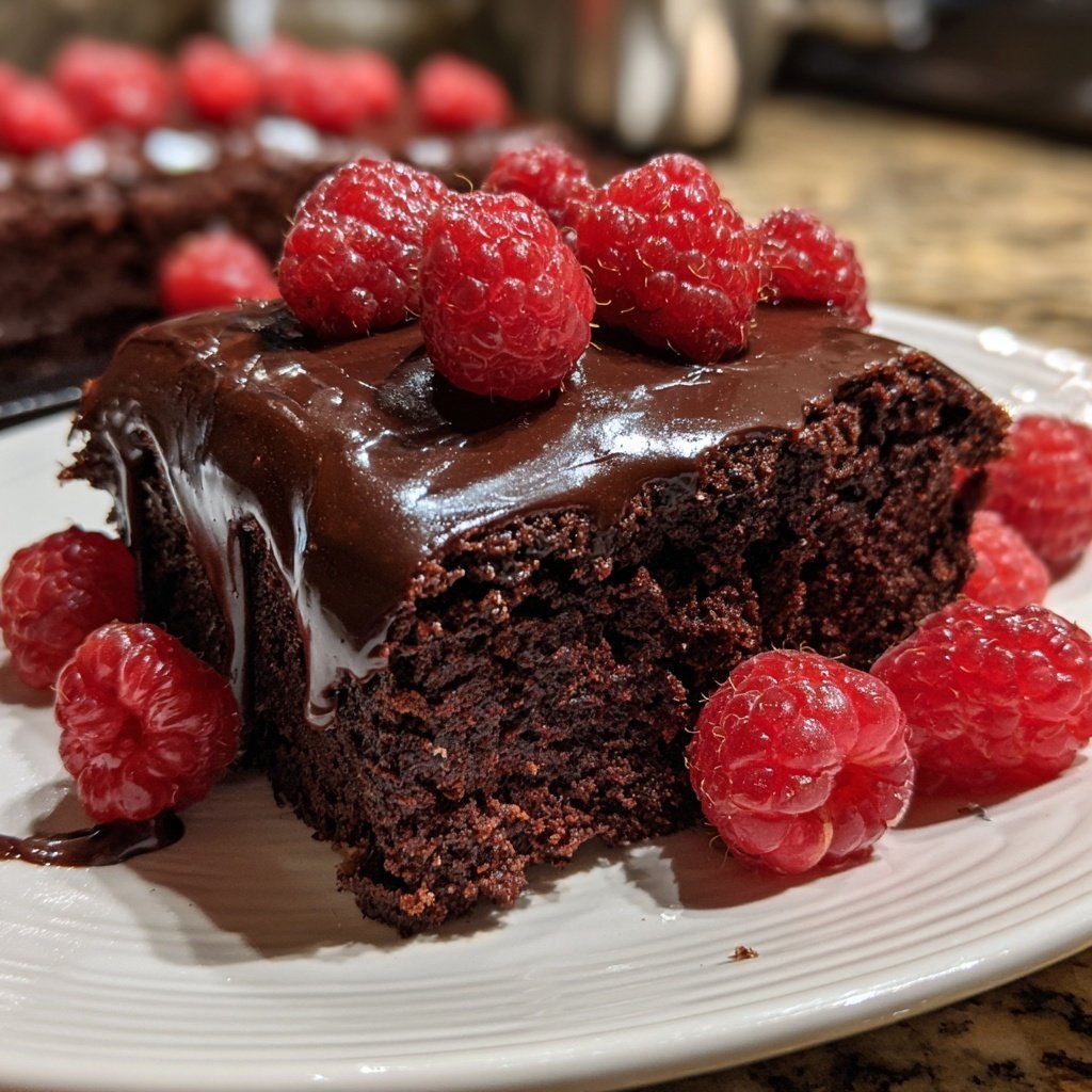 Chocolate Raspberry Sheet Cake
