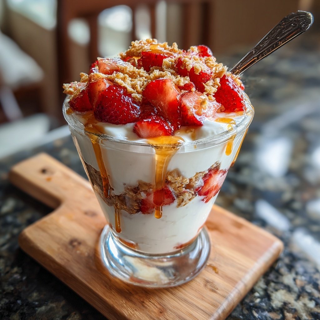 Strawberry Honey Greek Yogurt Parfait