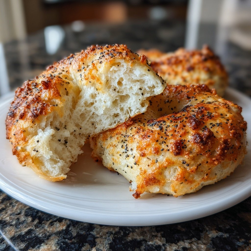 Baked Yogurt Bagels Without Yeast