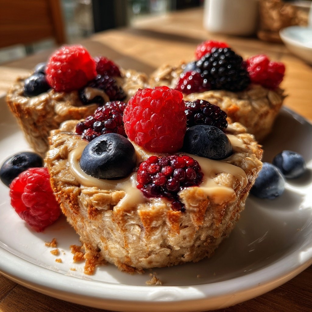 Vanilla Berry Oat Breakfast Cups